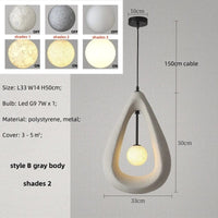 Nordic Wabi Sabi : Lampe suspension LED minimaliste pour salle à manger, salon et chambre | Marco Lucetti Gris B teinte 2 / Lumière chaude 3000K