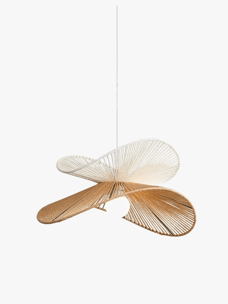 Nordic Wabi Sabi - Suspension LED Lumière pour Salon et Chambre en Rotin - Lustre Loft Luminaire | Marco Lucetti