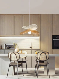 Nordic Wabi Sabi - Suspension LED Lumière pour Salon et Chambre en Rotin - Lustre Loft Luminaire | Marco Lucetti