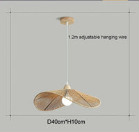 Nordic Wabi Sabi - Suspension LED Lumière pour Salon et Chambre en Rotin - Lustre Loft Luminaire | Marco Lucetti Monocouche 40 / Lumière blanche