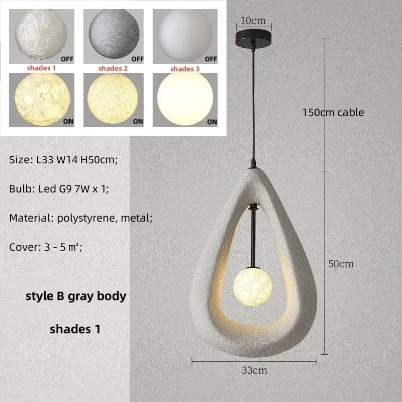 NordicDesign - Suspension Led pour salle à manger Wabi Sabi | Marco Lucetti Gris B teinte 1 / Lumière chaude 3000K
