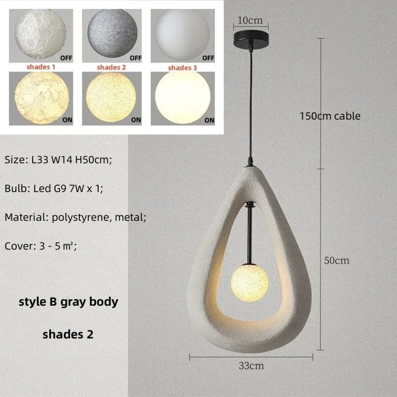 NordicDesign - Suspension Led pour salle à manger Wabi Sabi | Marco Lucetti Gris B teinte 2 / Lumière chaude 3000K