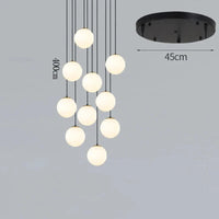 NordicLight - Suspension lumineuse pour salle à manger et salon | Marco Lucetti 10 verres blancs / Blanc chaud