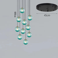 NordicLight - Suspension lumineuse pour salle à manger et salon | Marco Lucetti 10 verres bleus / Blanc chaud