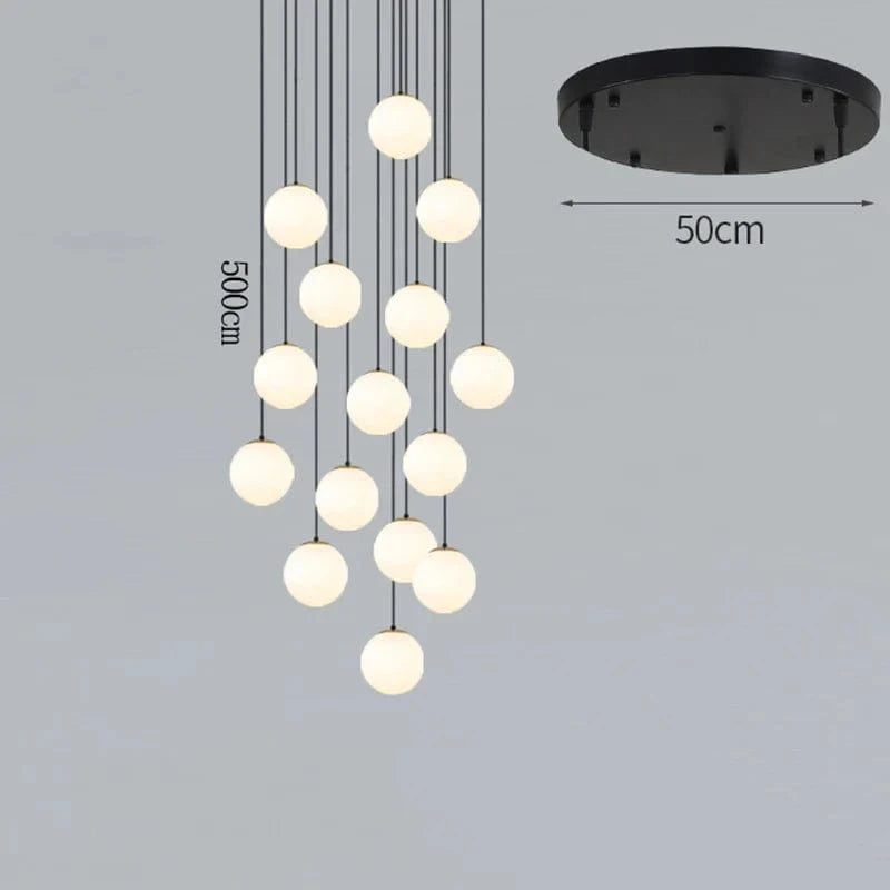 NordicLight - Suspension lumineuse pour salle à manger et salon | Marco Lucetti 15 verres blancs / Blanc chaud