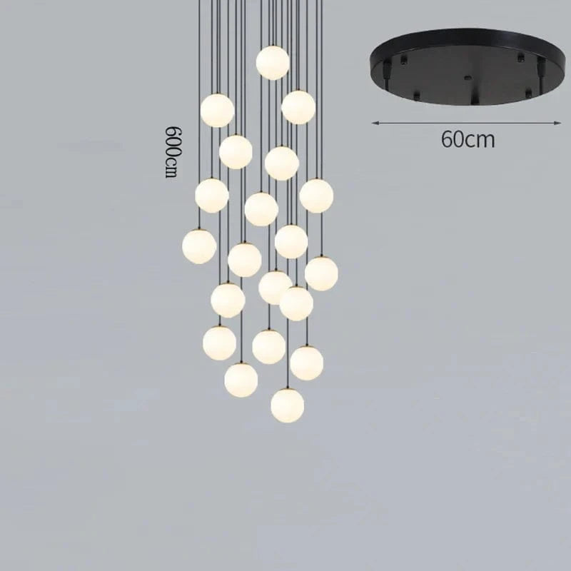 NordicLight - Suspension lumineuse pour salle à manger et salon | Marco Lucetti 20 verres blancs / Blanc chaud