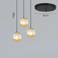 NordicLight - Suspension lumineuse pour salle à manger et salon | Marco Lucetti 3 verres ambrés / Blanc chaud