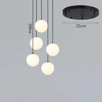 NordicLight - Suspension lumineuse pour salle à manger et salon | Marco Lucetti 5 verres blancs / Blanc chaud