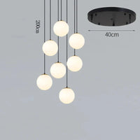 NordicLight - Suspension lumineuse pour salle à manger et salon | Marco Lucetti 7 verres blancs / Blanc chaud