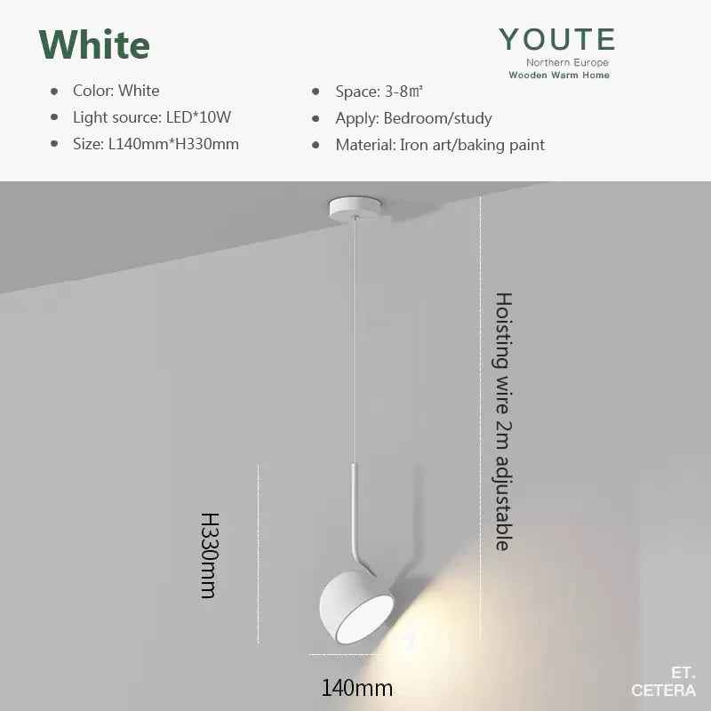Suspension Luminaire LED Nordique Minimaliste Noire et Blanche