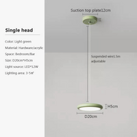 Lustre LED Nordique Vert 1-3 Tête Disque Suspension - Luminaire Design pour Salon, Chambre, Cuisine - Décor Maison