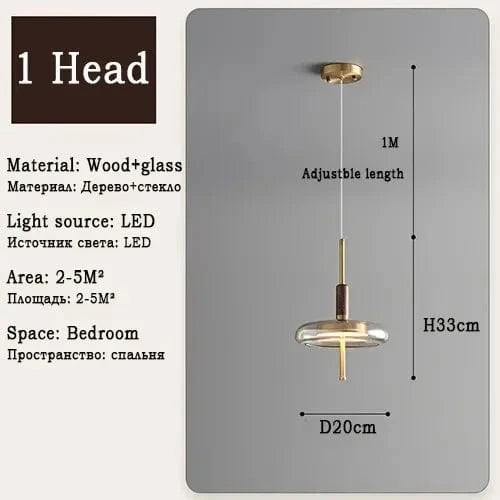 Nordique Loft : Suspension LED en verre pour une décoration moderne de la maison | Marco Lucetti 1 tête