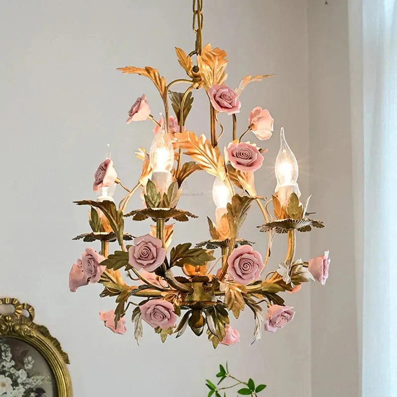 Nordique Lumière De Luxe E14 LED Lustre Rose Cuivre En Céramique - Collection Prestige | Marco Lucetti