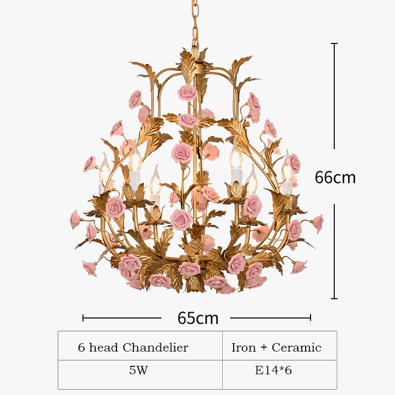Nordique Lumière De Luxe E14 LED Lustre Rose Cuivre En Céramique - Collection Prestige | Marco Lucetti