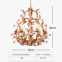 Nordique Lumière De Luxe E14 LED Lustre Rose Cuivre En Céramique - Collection Prestige | Marco Lucetti