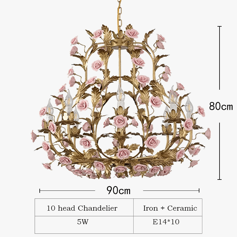 Nordique Lumière De Luxe E14 LED Lustre Rose Cuivre En Céramique - Collection Prestige | Marco Lucetti