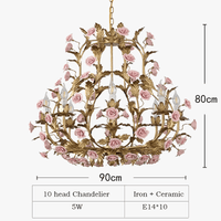 Nordique Lumière De Luxe E14 LED Lustre Rose Cuivre En Céramique - Collection Prestige | Marco Lucetti