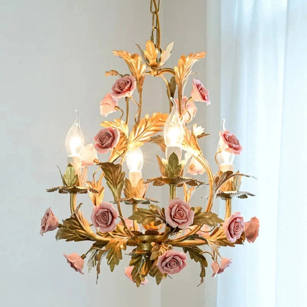 Nordique Lumière De Luxe E14 LED Lustre Rose Cuivre En Céramique - Collection Prestige | Marco Lucetti