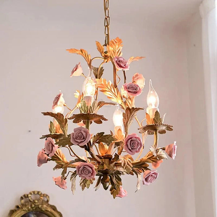 Nordique Lumière De Luxe E14 LED Lustre Rose Cuivre En Céramique - Collection Prestige | Marco Lucetti