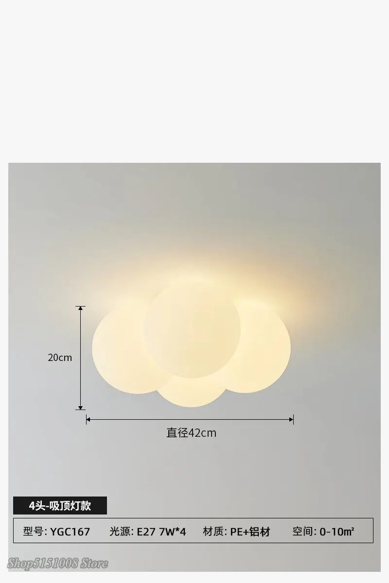 Plafonnier LED nordique minimaliste pour chambre d'enfants - Lampe nuage art en acrylique innovante