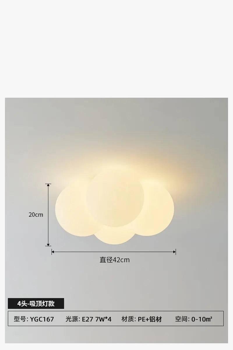 Plafonnier LED nordique minimaliste pour chambre d'enfants - Lampe nuage art en acrylique innovante