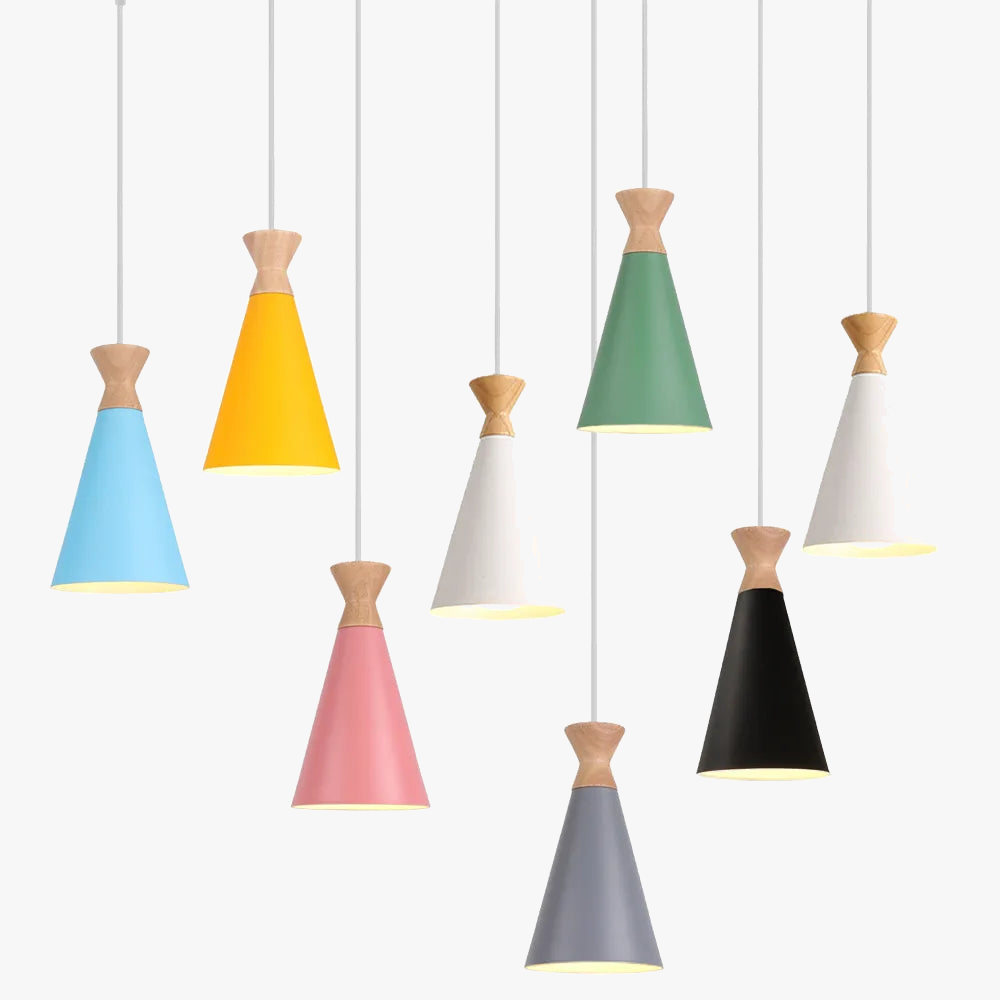Suspension intérieure LED  Nordique Moderne en Bois - Luminaire Design pour Maison, Cuisine, Chambre et Salon
