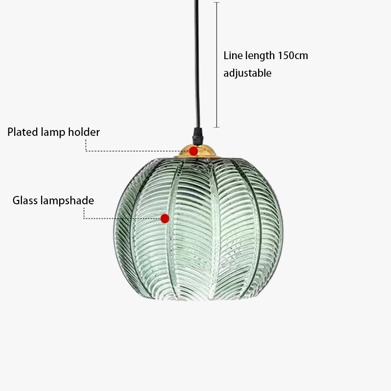 Suspension LED Nordique Moderne en Verre Rayé pour Salle à Manger, Cuisine ou Chambre