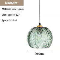 Suspension LED Nordique Moderne en Verre Rayé pour Salle à Manger, Cuisine ou Chambre