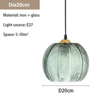 Suspension LED Nordique Moderne en Verre Rayé pour Salle à Manger, Cuisine ou Chambre