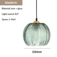 Suspension LED Nordique Moderne en Verre Rayé pour Salle à Manger, Cuisine ou Chambre