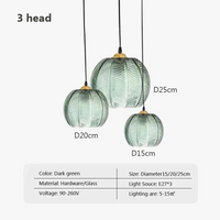Suspension LED Nordique Moderne en Verre Rayé pour Salle à Manger, Cuisine ou Chambre