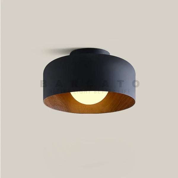 Plafonnier Nordique Moderne en Bois de Noyer avec Texture LED