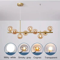 NORLA Nordique Moderne Suspension LED Or Lumière Boule de Verre - Luminaire Design