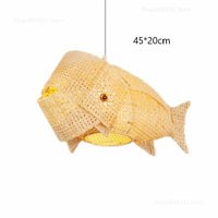 Nordique moderne : Suspension lumières créatives Poisson Art en bambou avec LED pour décorer le salon, la cuisine ou le restaurant | Marco Lucetti