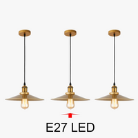 Suspension LED nordique rétro E27 - Lustre en fer forgé couleur or - Intérieur maison, salon, cuisine