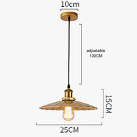Suspension LED nordique rétro E27 - Lustre en fer forgé couleur or - Intérieur maison, salon, cuisine