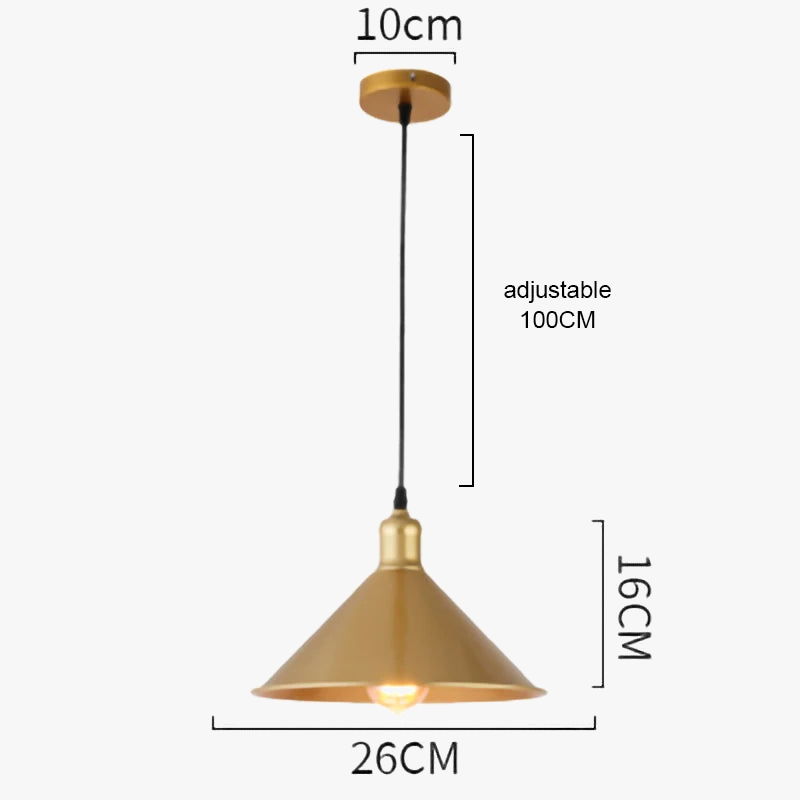 Suspension LED nordique rétro E27 - Lustre en fer forgé couleur or - Intérieur maison, salon, cuisine