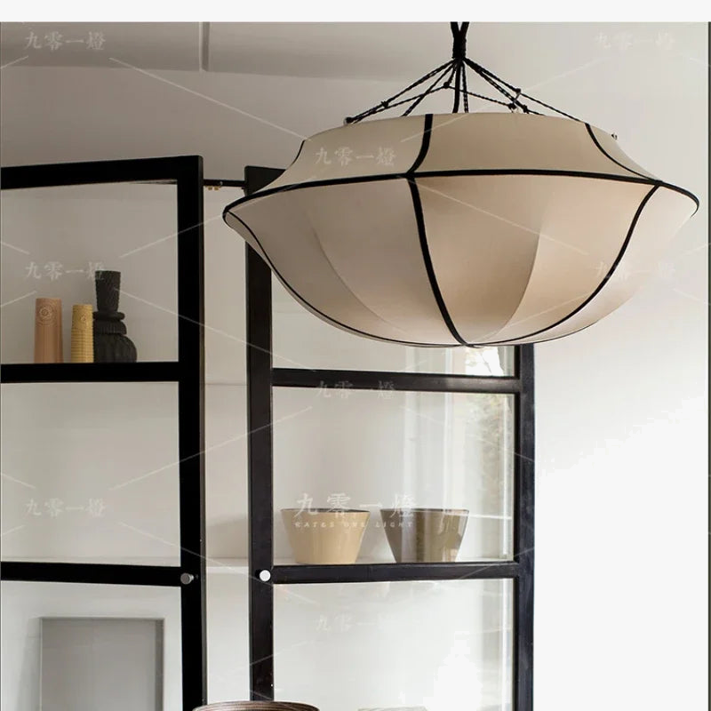 Lustre Nordique Rétro en Tissu Français Médiéval - Suspension Lumineuse pour Salon, Chambre ou Salle à Manger