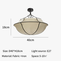 Lustre Nordique Rétro en Tissu Français Médiéval - Suspension Lumineuse pour Salon, Chambre ou Salle à Manger