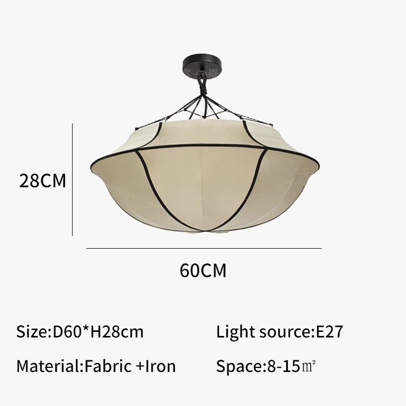 Lustre Nordique Rétro en Tissu Français Médiéval - Suspension Lumineuse pour Salon, Chambre ou Salle à Manger