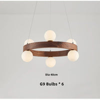 Lustre Nordique en Bois Rond pour un Éclairage Créatif Japonais dans la Salle à Manger