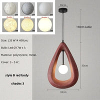 Nordique Suspension LED pour Salle à Manger - Collection Wabi Sabi | Marco Lucetti Rouge B teinte 3 / Lumière neutre 4200K