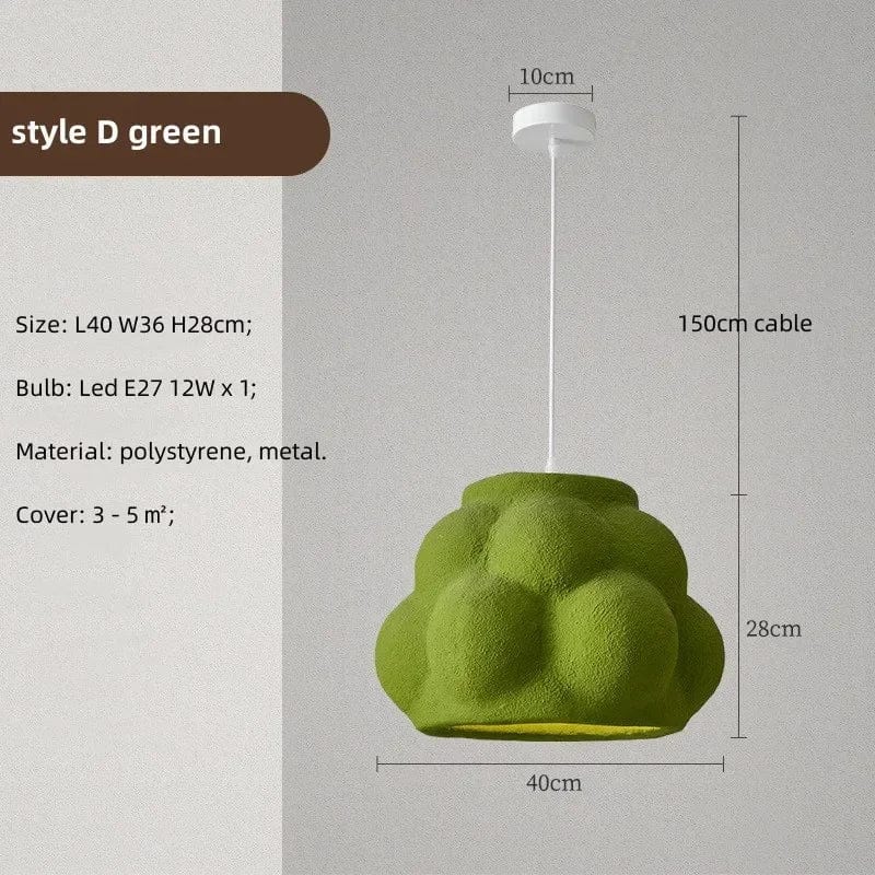 Nordique Suspension LED pour Salle à Manger - Collection Wabi Sabi | Marco Lucetti Style D vert / Lumière neutre 4200K