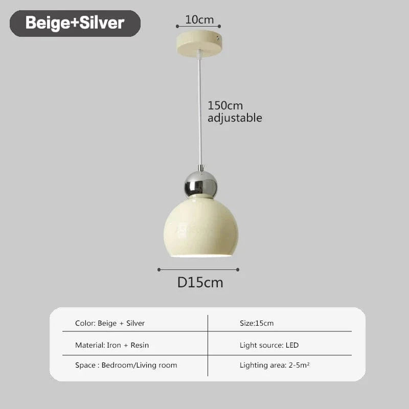 Nordique - Suspension Plafonnier LED Crème Vent Gourde - Lampe de Salon et Chambre - Éclairage Moderne et Élégant | Marco Lucetti Beige Argent A / Blanc froid
