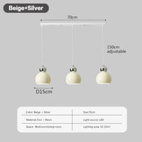 Nordique - Suspension Plafonnier LED Crème Vent Gourde - Lampe de Salon et Chambre - Éclairage Moderne et Élégant | Marco Lucetti Beige Argent C / Blanc froid