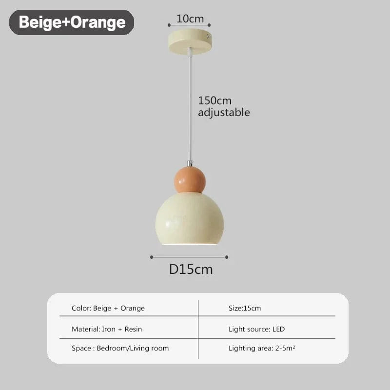 Nordique - Suspension Plafonnier LED Crème Vent Gourde - Lampe de Salon et Chambre - Éclairage Moderne et Élégant | Marco Lucetti Beige Orange A / Blanc froid