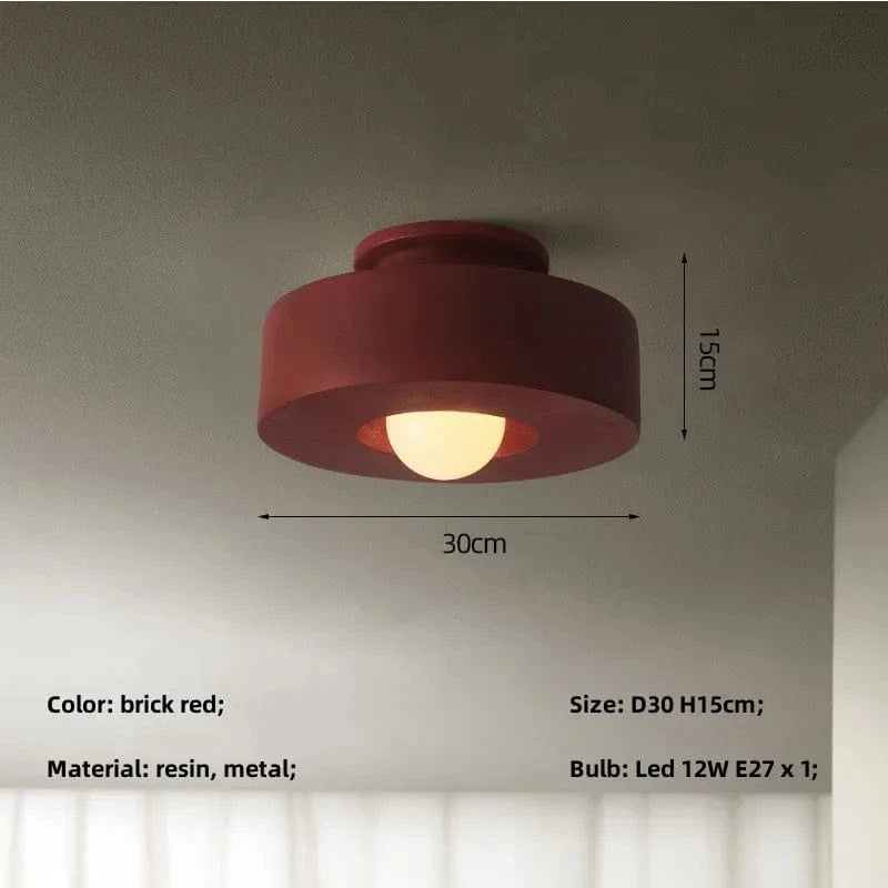 Nordique Wabi Sabi - Couloir Led - Plafonniers de chambre  - Lustre Led moderne - Décor à la maison - Luminaires plafonniers | Marco Lucetti Rouge brique / 3 lumières modifiables
