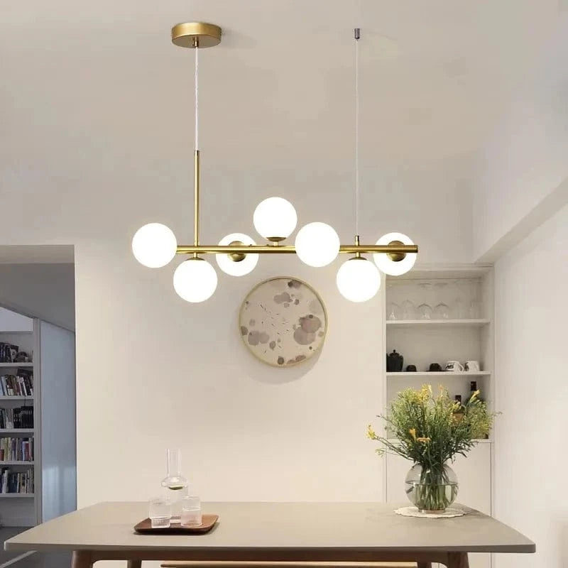 NORLA Nordique Moderne Suspension LED Or Lumière Boule de Verre - Luminaire Design | Marco Lucetti
