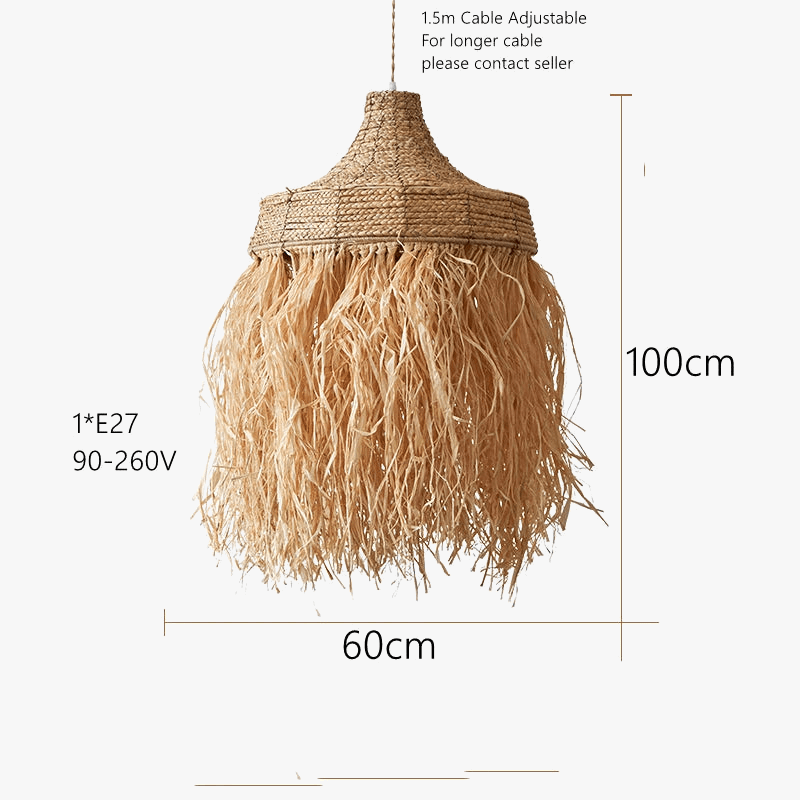 Nouveau Design tissé à la main Wabi Sabi rotin herbe thaïlande japonais Simple naturel australie maison populaire lampes suspendues lumières | Marco Lucetti