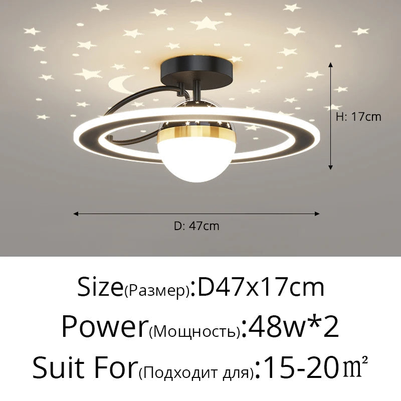 Plafonnier nordique moderne à LED de luxe "Étoile Ciel"